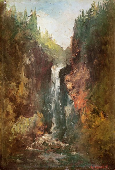 Wasserfall (auch bekannt als La Chute de Conches), 1873 von Gustave Courbet